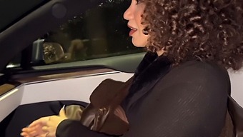 Young Wife Gets A Surprise From Her Husband: A Hot Threesome In A Car